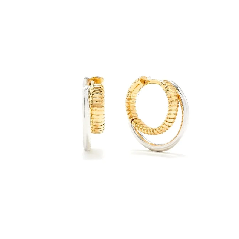 Stunning Jewelry At Even More Stunning Prices 50/50 Fluted Gold Berlingot Split Hoop Earrings Stunning Jewelry At Even More Stunning Prices 50/50 Fluted Gold Berlingot Split Hoop Earrings