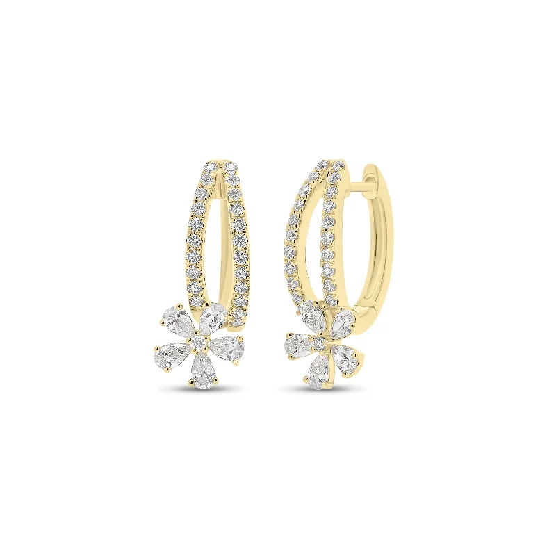Personalized Jewelry Sale – Unique Pieces At Great Prices Diamond Flower Drop Huggie Earrings Personalized Jewelry Sale – Unique Pieces At Great Prices Diamond Flower Drop Huggie Earrings