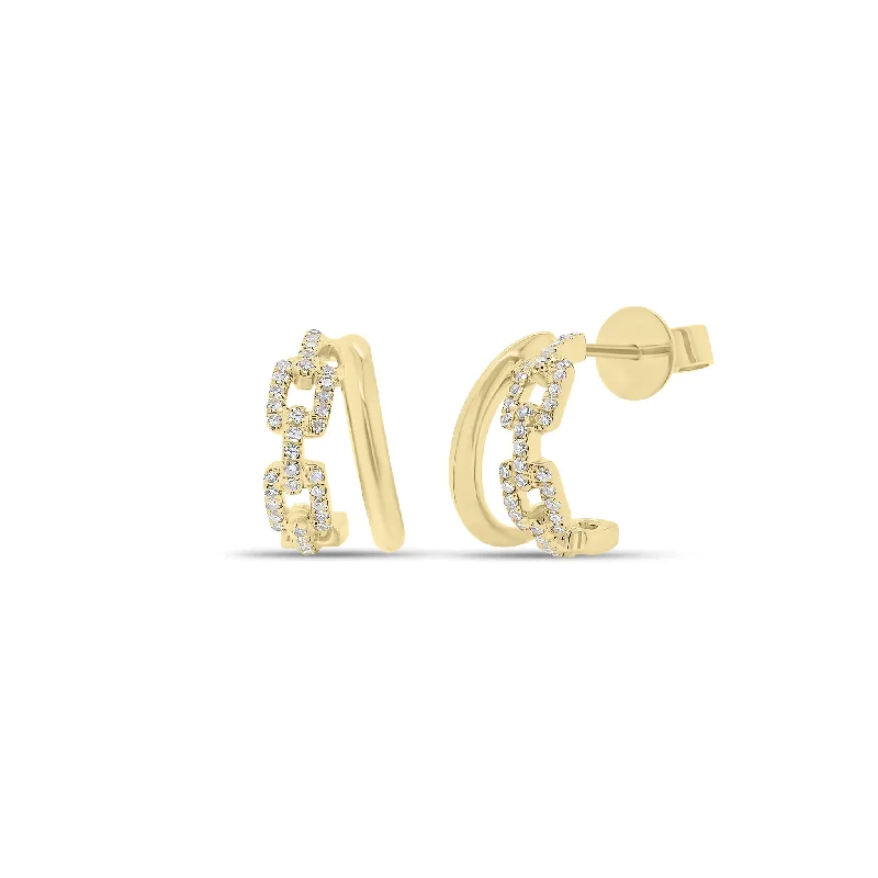 Exclusive Jewelry Bundles At Discounted Rates Diamond & Gold Chain Double Huggie Earrings Exclusive Jewelry Bundles At Discounted Rates Diamond & Gold Chain Double Huggie Earrings