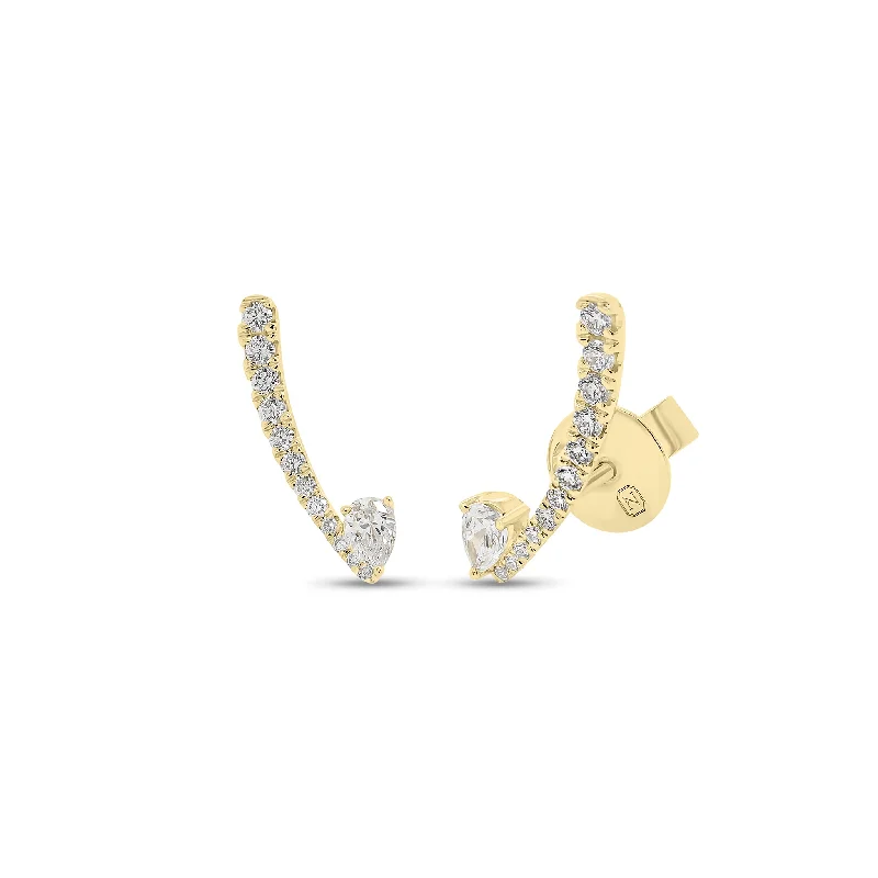 Special Offers On Handcrafted And Designer Jewelry Pear-Shaped Diamond Crawler Earrings Special Offers On Handcrafted And Designer Jewelry Pear-Shaped Diamond Crawler Earrings
