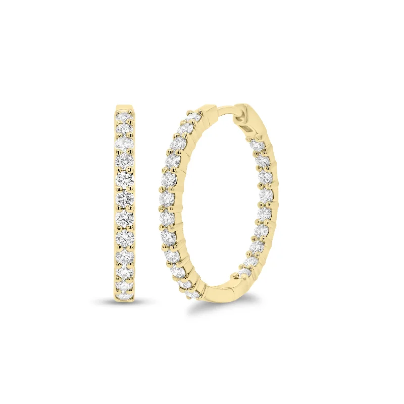 Dainty And Elegant Jewelry Now At Reduced Prices Diamond Interior & Exterior Hoop Earrings