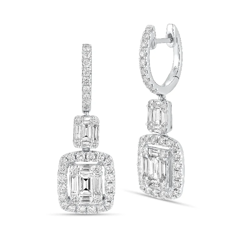 Bold And Beautiful Jewelry Now At Irresistible Prices Emerald-Cut Diamond Illusion Dangle Earrings Bold And Beautiful Jewelry Now At Irresistible Prices Emerald-Cut Diamond Illusion Dangle Earrings