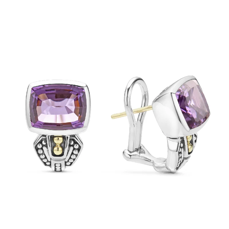 Get The Jewelry You Love At A Price You Love Caviar Color Bezel-Set Amethyst Earrings Get The Jewelry You Love At A Price You Love Caviar Color Bezel-Set Amethyst Earrings