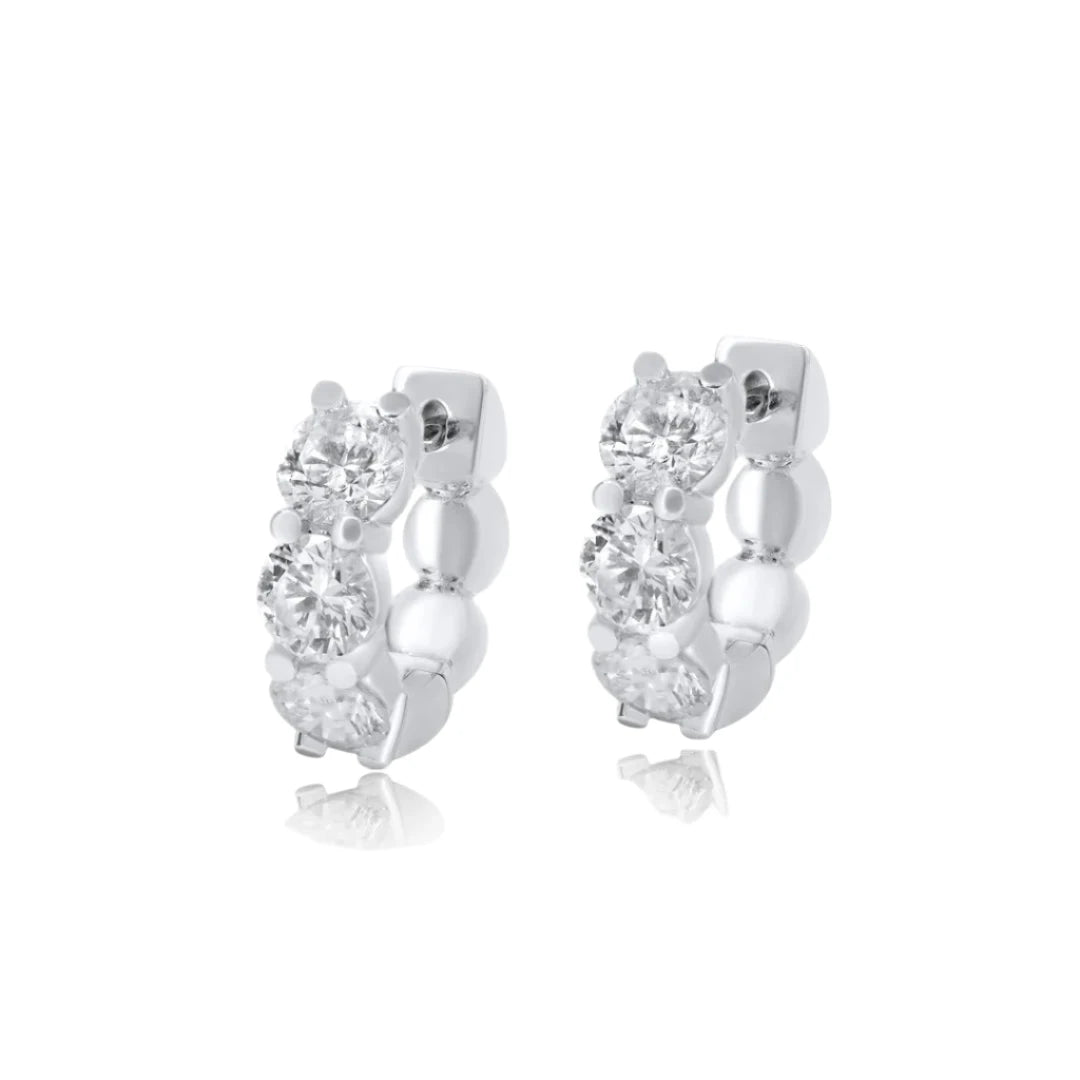 Luxury Jewelry At Unbeatable Discounts Chubby Diamond Rounds Huggie Hoop Earrings
