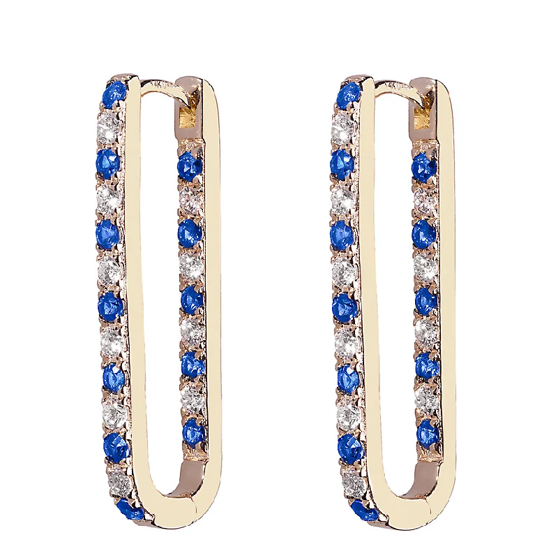 Exclusive Jewelry Offers – Sparkle For Less Diamond + Blue Sapphire Inside Out Large Paperclip Hoop Earring Exclusive Jewelry Offers – Sparkle For Less Diamond + Blue Sapphire Inside Out Large Paperclip Hoop Earring