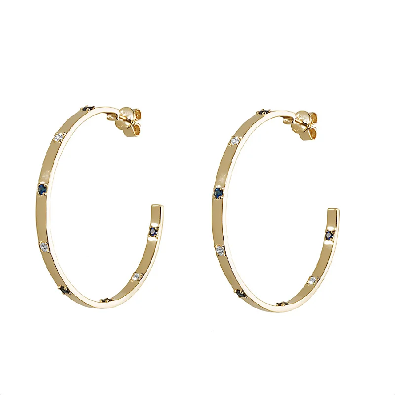 The Jewelry Sale You've Been Waiting For Is Here Diamond & Blue Sapphire Ribbon Hoop Earrings The Jewelry Sale You've Been Waiting For Is Here Diamond & Blue Sapphire Ribbon Hoop Earrings