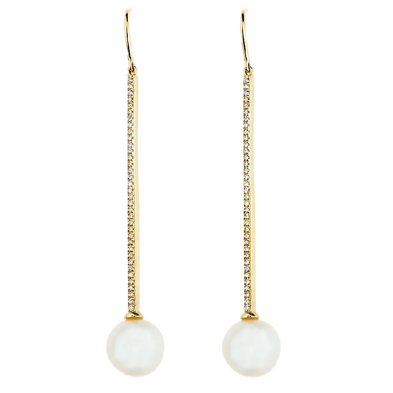 Chic And Stylish Jewelry At Exclusive Prices Diamond Candy Bar & Pearl BonBon Dangle Earrings Chic And Stylish Jewelry At Exclusive Prices Diamond Candy Bar & Pearl BonBon Dangle Earrings