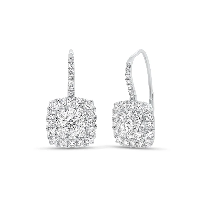 Grab Your Dream Jewelry At The Lowest Prices Diamond Cushion Lever-Back Earrings