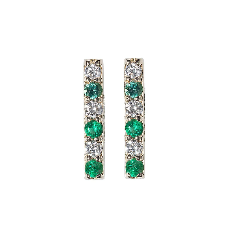 The Perfect Jewelry Piece At The Perfect Discount Diamond/Emerald Gemstone Bar Studs The Perfect Jewelry Piece At The Perfect Discount Diamond/Emerald Gemstone Bar Studs