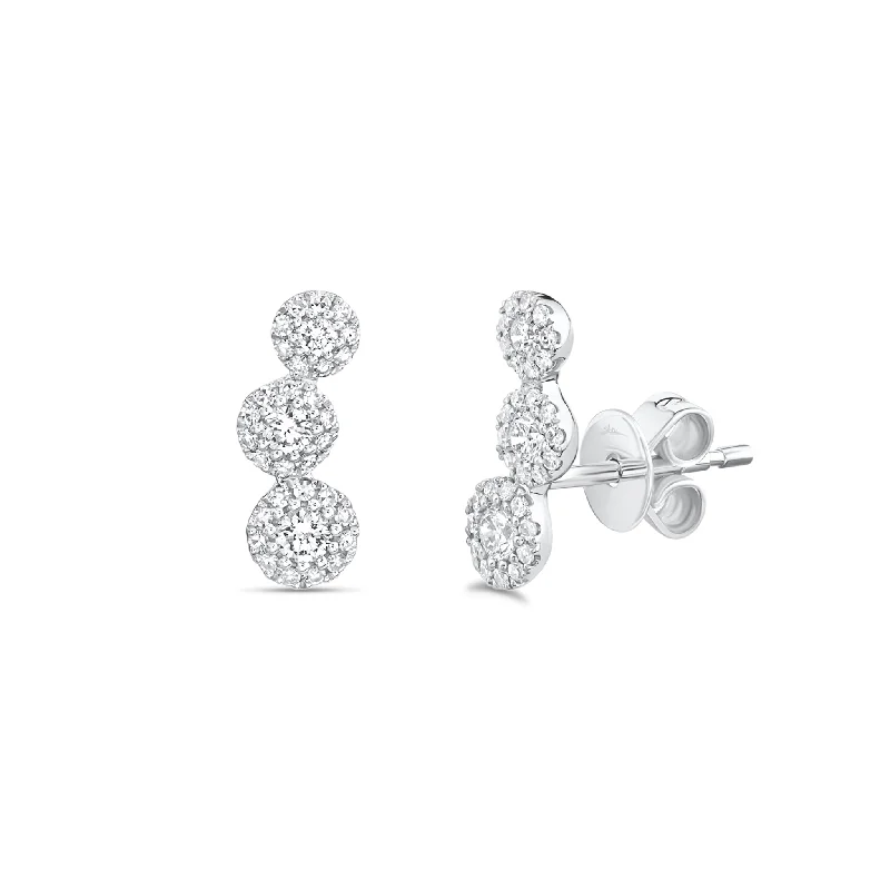 Fashion-Forward Geometric Jewelry For Contemporary Style Diamond Halo Crawler Earrings