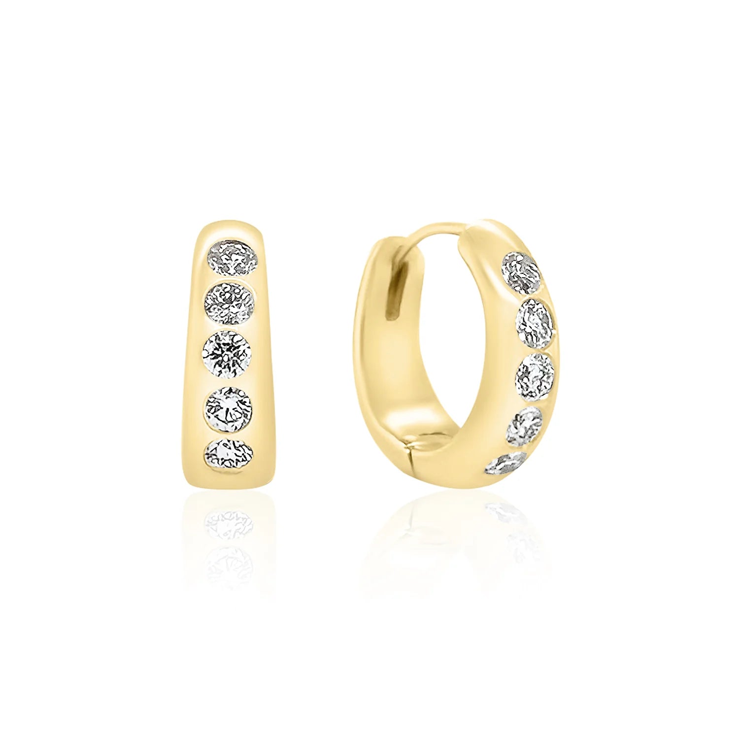 Delicate Crystal Jewelry For Sophisticated Charm Diamond Nomad Huggie Hoop Earrings
