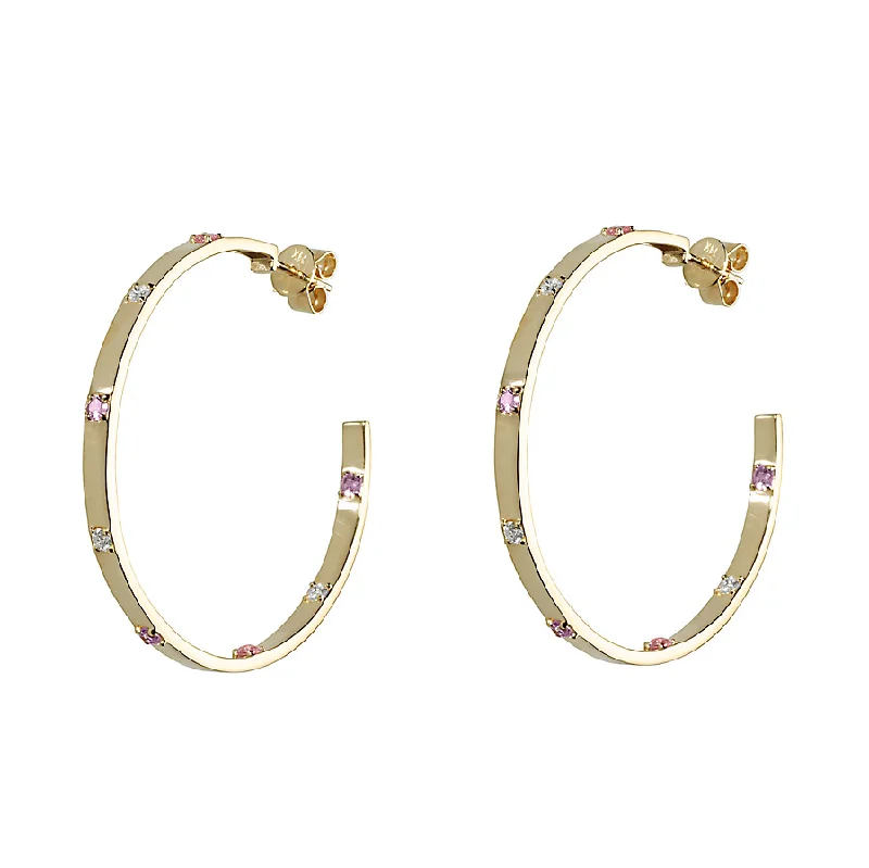 Your Perfect Accessory At The Perfect Price Diamond & Pink Sapphire Ribbon Hoop Earrings Your Perfect Accessory At The Perfect Price Diamond & Pink Sapphire Ribbon Hoop Earrings