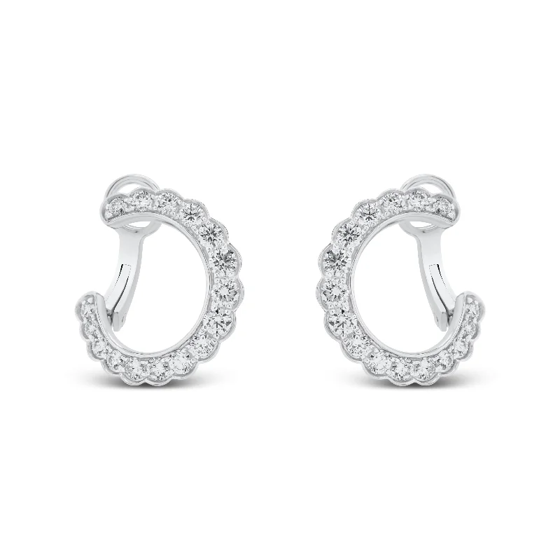 Elegant Jewelry At Unbeatable Offers – Shop Before It's Gone Diamond Scalloped Front-Facing Hoop Earrings