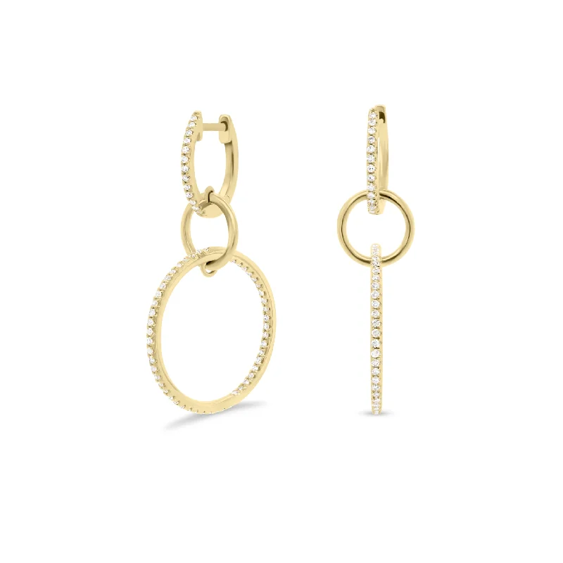 Classic And Modern Jewelry Styles On Sale Diamond Small Triple Hoop Dangle Earrings