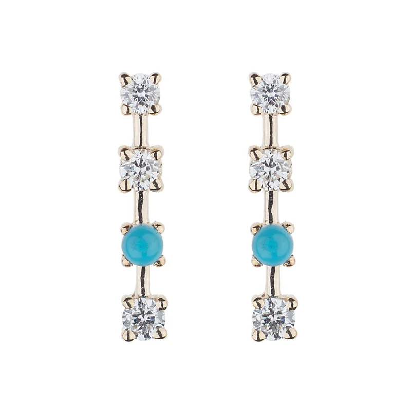 Shop Trending Jewelry With Exclusive Savings Diamond & Turquoise Sparkling Sugar Stud Earring Shop Trending Jewelry With Exclusive Savings Diamond & Turquoise Sparkling Sugar Stud Earring