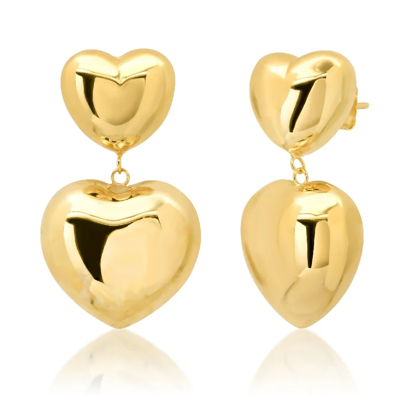 Grab Stylish Jewelry Before The Sale Ends Domed Double Heart Earrings