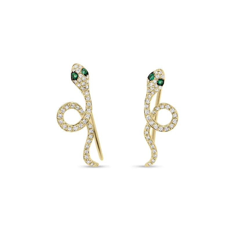 Dazzling Deals On Necklaces, Bracelets, And More Emerald & Diamond Serpent Crawler Earrings