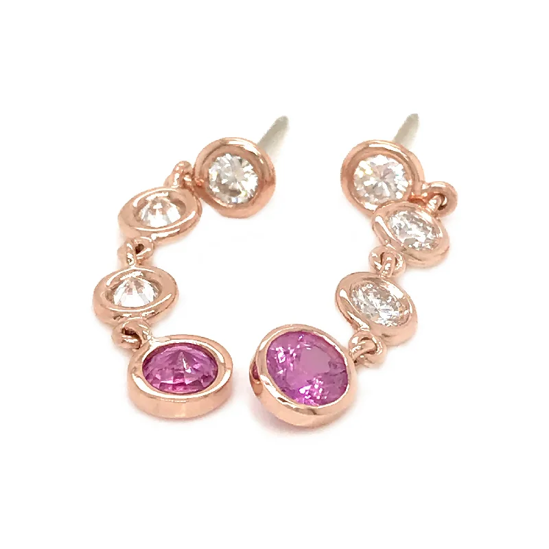 Grab Your Favorite Jewelry At The Lowest Prices Diamond and Pink Sapphire Drop Earrings Grab Your Favorite Jewelry At The Lowest Prices Diamond and Pink Sapphire Drop Earrings