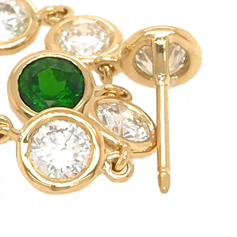 Discounted Jewelry For A Glamorous Look Diamond & Chrome Diopside Drop Earrings