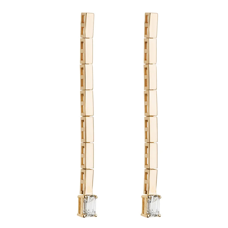Sparkle On A Budget – Fine Jewelry For Less Gold Bar & Diamond Dangle Earring