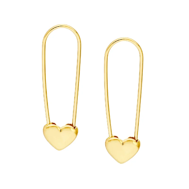 Jewelry Clearance Sale – Final Reductions Heart Shape Safety Pin Hoop Earrings