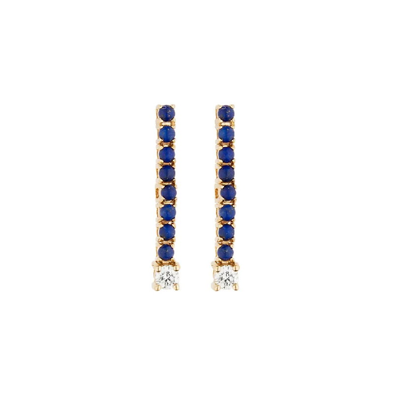 Premium Diamond Jewelry At Once-In-A-Lifetime Discounts Lapis & Diamond Tennis Earring Premium Diamond Jewelry At Once-In-A-Lifetime Discounts Lapis & Diamond Tennis Earring