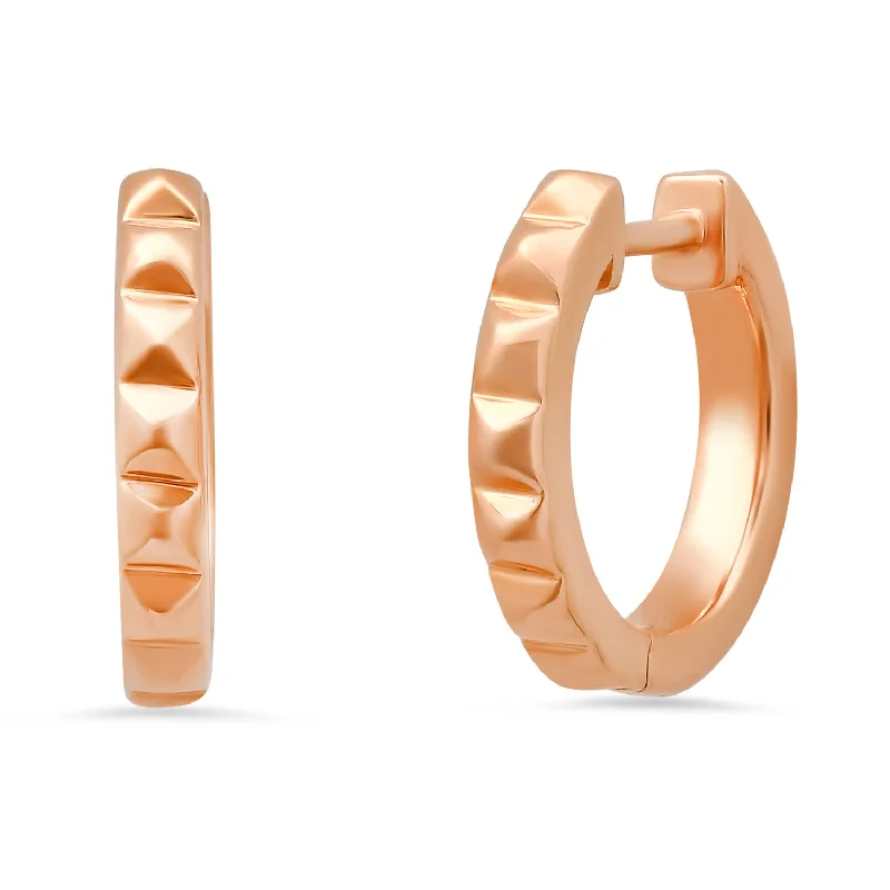 Romantic Heart-Shaped Jewelry For Special Gifts Mini Pyramid Huggie Hoop Earrings