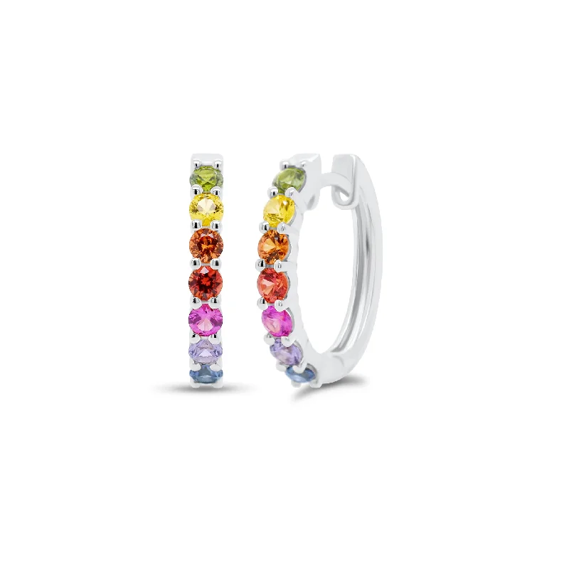 Luxury Meets Affordability – Jewelry Sale Live Now Multicolor Sapphire Huggies