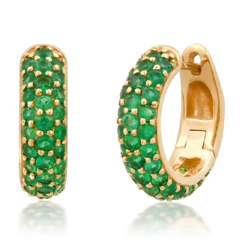 Grab Your Favorite Jewelry At The Lowest Prices Perfect Emerald Pave Huggie Hoops
