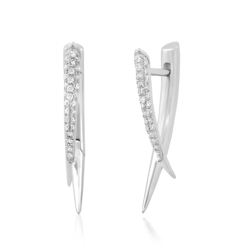Luxury Jewelry At Unbeatable Discounts Piercing Criss Cross Diamond Spike Earrings
