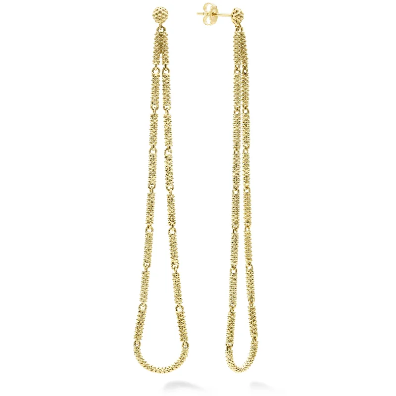 Exclusive Jewelry Markdowns – Limited-Time Offer Signature Caviar Long 18K Gold Superfine Caviar Tear Drop Earrings