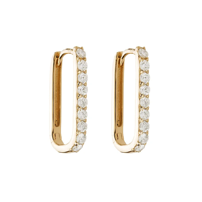 Exclusive Jewelry Offers – Shine For Less Diamond Small Paperclip Hoop Earring