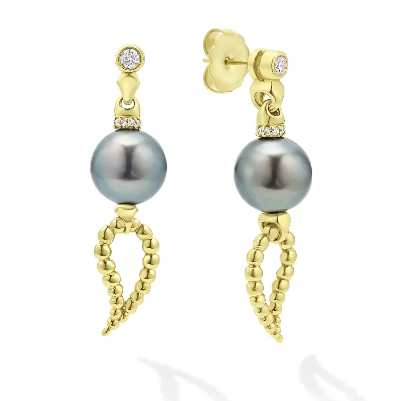 Huge Markdowns On Premium Jewelry Styles Studio 18K Gold Black Tahition Pearl Drop Earrings Huge Markdowns On Premium Jewelry Styles Studio 18K Gold Black Tahition Pearl Drop Earrings