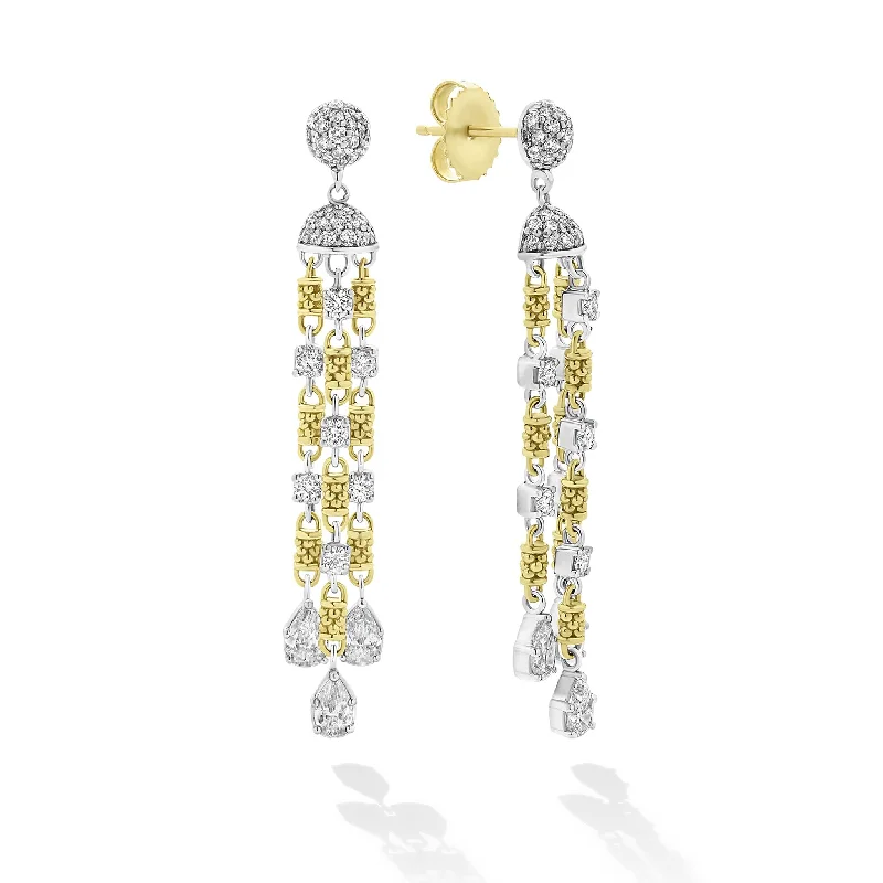 Get Ready To Sparkle – Special Jewelry Discounts Studio 18K Gold 3-Strand Diamond Chandelier Earrings Get Ready To Sparkle – Special Jewelry Discounts Studio 18K Gold 3-Strand Diamond Chandelier Earrings
