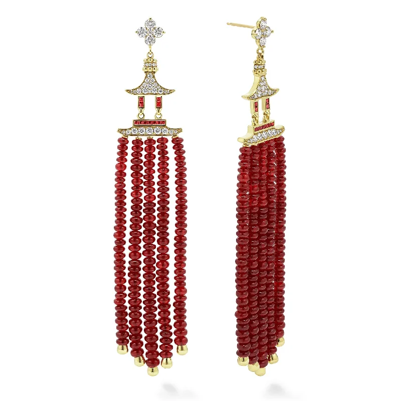 Sparkle More For Less – Jewelry Sale Happening Now Studio 18K Gold Ruby and Diamond Drop Earrings Sparkle More For Less – Jewelry Sale Happening Now Studio 18K Gold Ruby and Diamond Drop Earrings