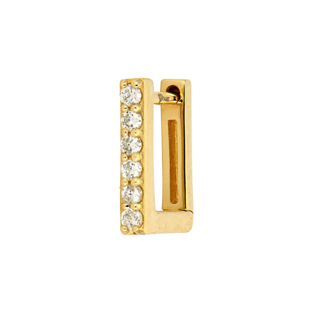 Timeless Elegance At Unbelievable Discounts Tiny Pave Diamond Rectangle Hoop