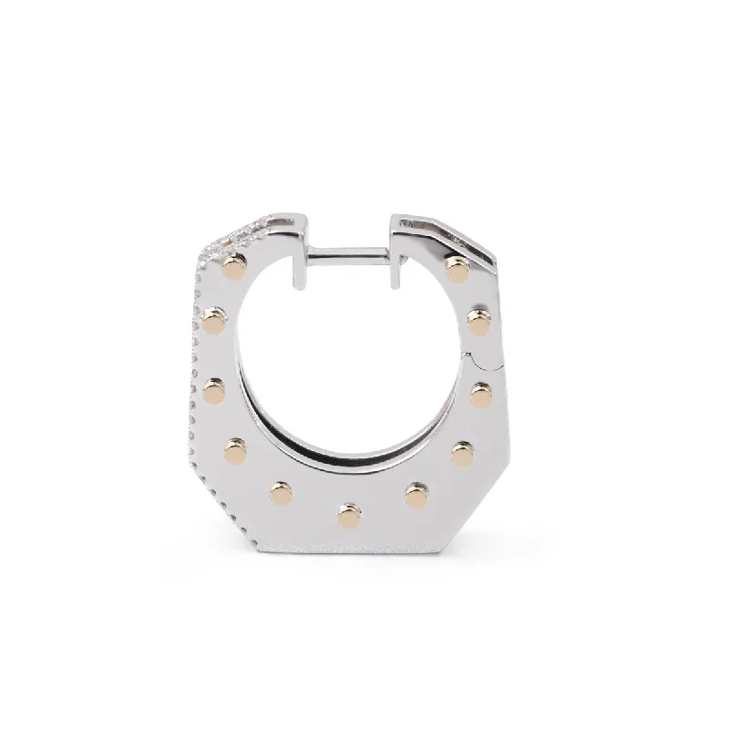 Grab Your Favorite Jewelry At The Lowest Prices Two-Tone Nano Cyborg Hoop Earring