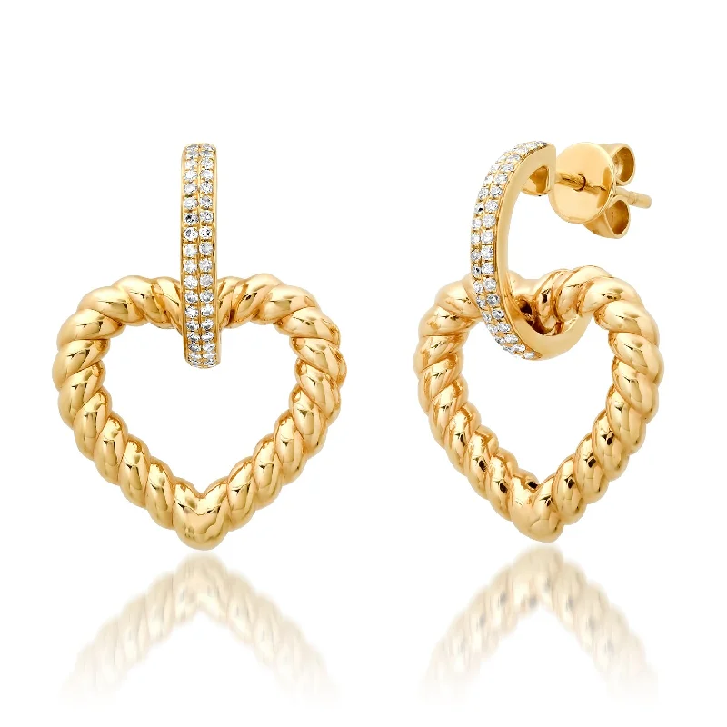 Flash Sale On Stunning Jewelry – Don't Miss Out You're Twisting My Heart Diamond & Gold Heart Drop Earrings Flash Sale On Stunning Jewelry – Don't Miss Out You're Twisting My Heart Diamond & Gold Heart Drop Earrings