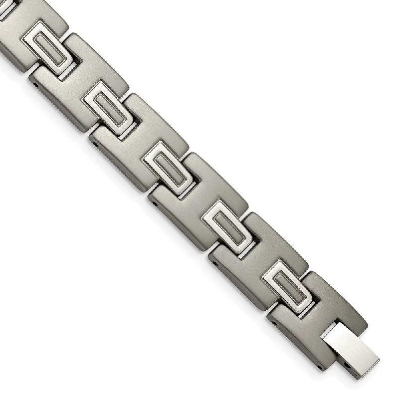 Unique Jewelry For Less – Shop The Sale Now 11mm Multi-Finish Titanium Satin Link Bracelet - 8.75 Inch Unique Jewelry For Less – Shop The Sale Now 11mm Multi-Finish Titanium Satin Link Bracelet - 8.75 Inch