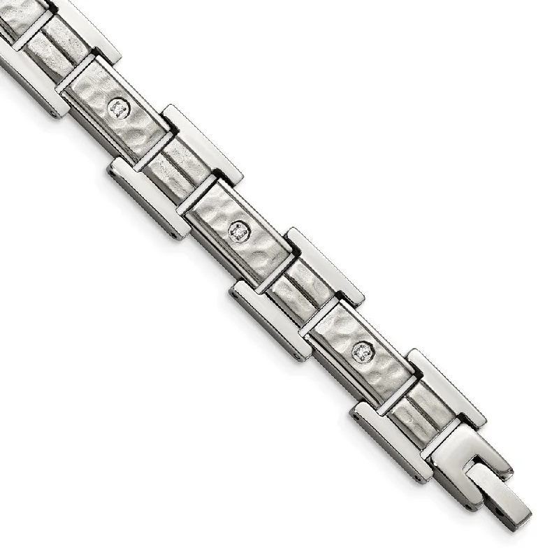 Flash Jewelry Sale – Get Stunning Pieces At Low Prices 12mm Stainless Steel & CZ Brushed & Hammered Link Bracelet, 8.5 Inch Flash Jewelry Sale – Get Stunning Pieces At Low Prices 12mm Stainless Steel & CZ Brushed & Hammered Link Bracelet, 8.5 Inch