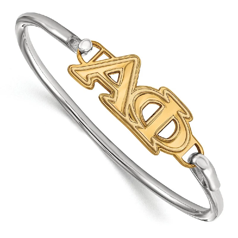 Flash Sale On Stunning Jewelry – Don't Miss Out 14K Plated Silver Alpha Phi Small Clasp Bangle - 6 in.