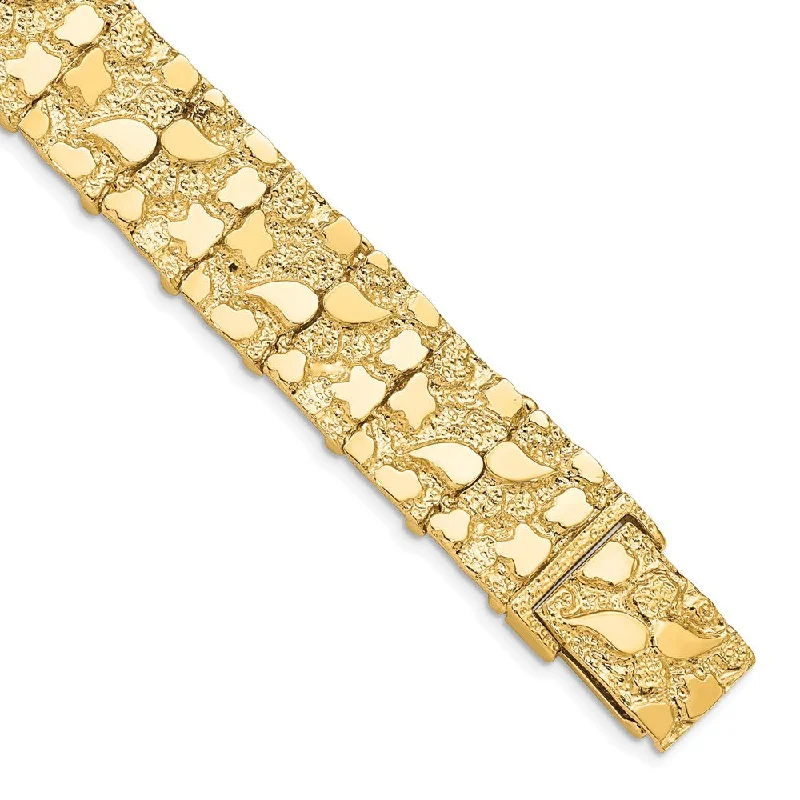 Shine Without Limits – Jewelry Sale Happening Now 15mm 10k Yellow Gold Nugget Link Bracelet, 7 Inch