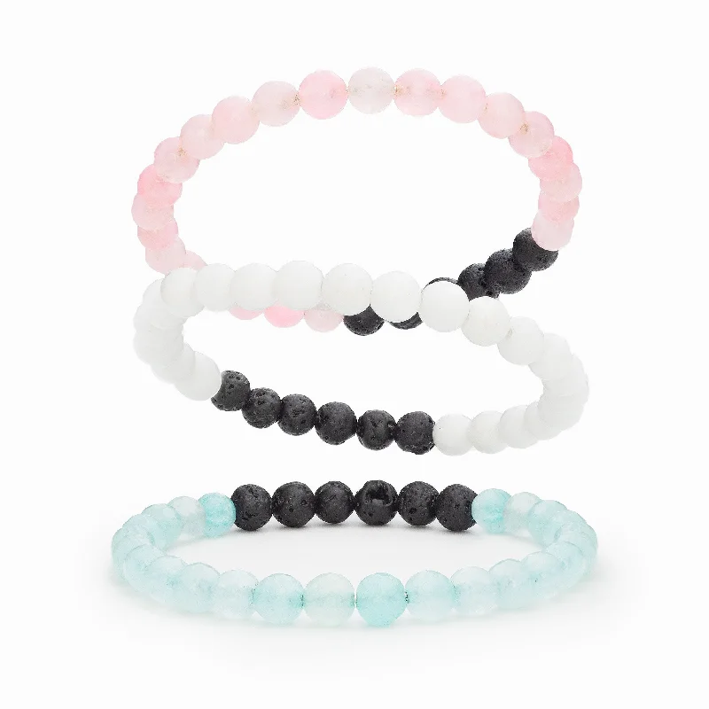 Luxury Jewelry Sale – Sparkle For Less Diffuser Bracelet 3-Pack (Blue/Pink)