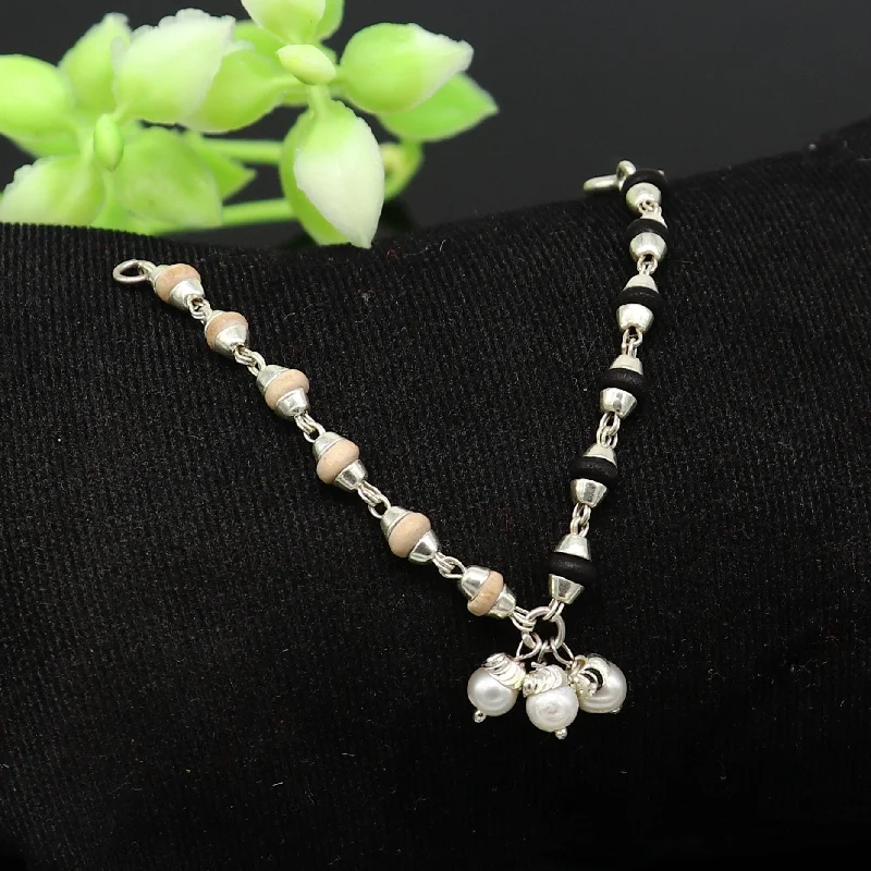 Grab Your Favorite Jewelry At The Lowest Prices 4.5 inches long handmade basil rosary beaded bracelet or necklace for baby krishna figurine or sculpture, best puja tulsi neckace sbr222 Grab Your Favorite Jewelry At The Lowest Prices 4.5 inches long handmade basil rosary beaded bracelet or necklace for baby krishna figurine or sculpture, best puja tulsi neckace sbr222