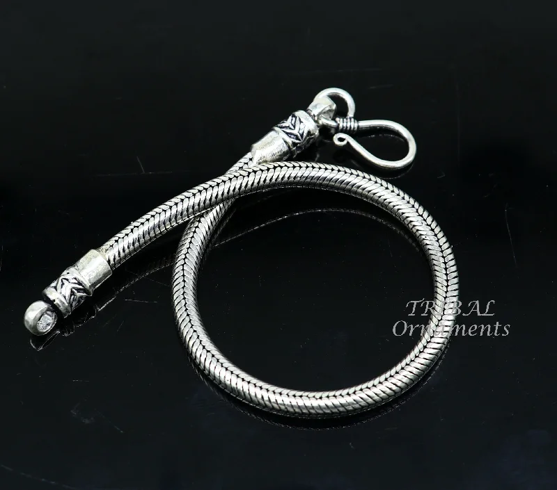 Sparkle In Style With Our Best Jewelry Deals 4mm  925 sterling silver handmade amazing inches snake chain flexible unisex bracelet jewelry from Rajasthan india sbr387