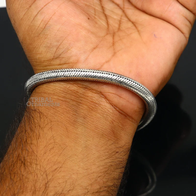 Timeless Jewelry At Special Discount Rates 6MM Solid 925 sterling silver handmade amazing snake chain flexible unisex bracelet jewelry elegant custom wrist belt bracelet india sb371