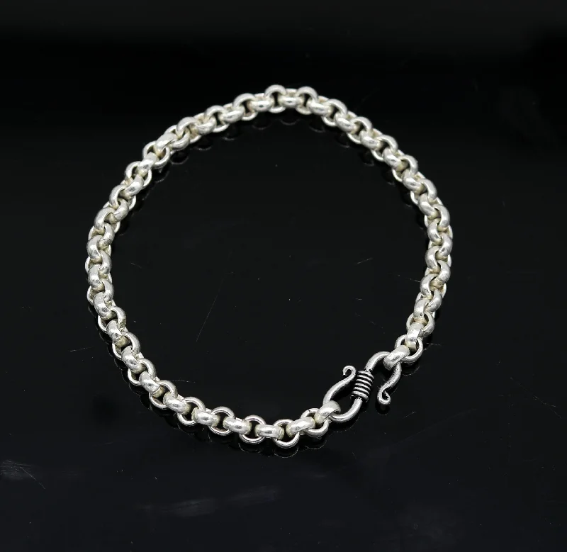 Must-Have Jewelry At Unbelievable Discounts 7.5" 925 sterling silver handmade customized solid rolo chain bracelet, stylish link bracelet unisex gifting belly dance jewelry nsbr185 Must-Have Jewelry At Unbelievable Discounts 7.5" 925 sterling silver handmade customized solid rolo chain bracelet, stylish link bracelet unisex gifting belly dance jewelry nsbr185