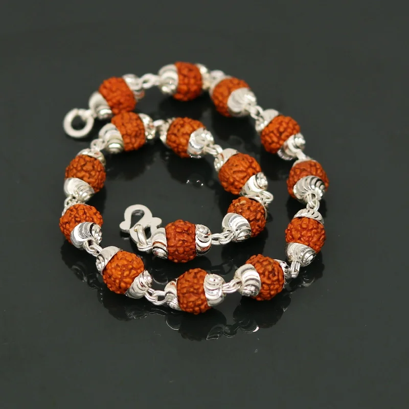 Grab Your Favorite Jewelry At The Lowest Prices 8.2" long handmade gorgeous Rudraksha beads bracelet, excellent customized gifting personalized unisex jewelry from india sbr197