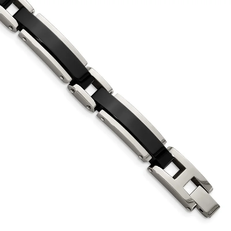 Premium Jewelry At Special Low Prices For A Limited Time 8.5mm Stainless Steel Polished & Black Plated Link Bracelet, 8.5 Inch Premium Jewelry At Special Low Prices For A Limited Time 8.5mm Stainless Steel Polished & Black Plated Link Bracelet, 8.5 Inch
