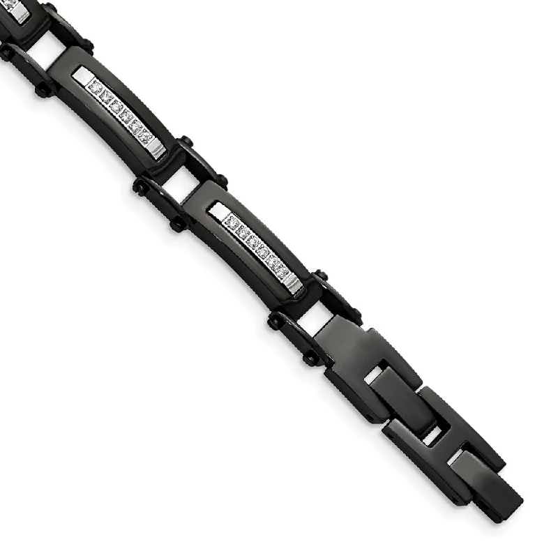Gorgeous Jewelry, Limited-Time Savings 8mm Black Plated Stainless Steel & CZ Link Bracelet 8.25 In Adjustable Gorgeous Jewelry, Limited-Time Savings 8mm Black Plated Stainless Steel & CZ Link Bracelet 8.25 In Adjustable
